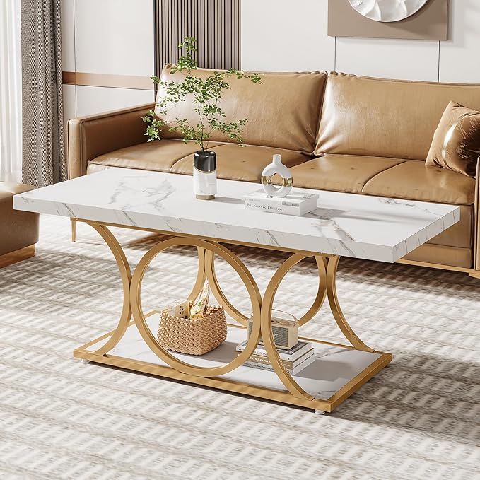 Tribesigns Rectangle Coffee Table, 46.45-inch Modern Coffee Tables by Tribesigns