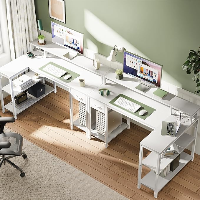 SUPERJARE 47 inch Reversible L Shaped Desk - Image 6