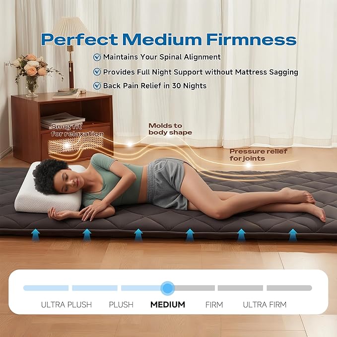 Japanese Floor Futon Mattress, Roll Up Tatami Mat, Sleeping Pad, Shikibuton - Image 3