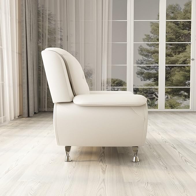 Container Furniture Direct Michael Modern Faux Leather Upholstered Stainless - Image 10