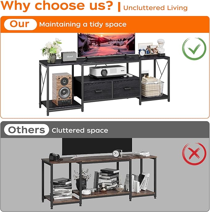 Homeiju TV Stand for TVs up to 75 Inch, Entertainment Center - Image 3