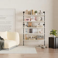 Pipe Industrial Ladder Shelves Bookcase, Wall Mounted Retro Wood Metal Pipe by ANYNICE