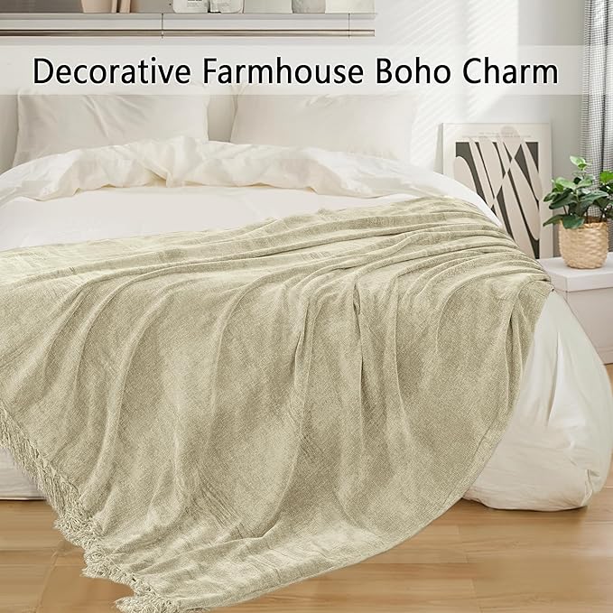 Chenille Throw Blanket for Couch 50"X 60", Soft Cozy Throws - Image 5