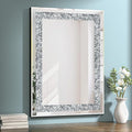 Crystal Decorative Mirror-36 x24 Gorgeous Silver Mirror, Crush Diamond Mirror by GOAND