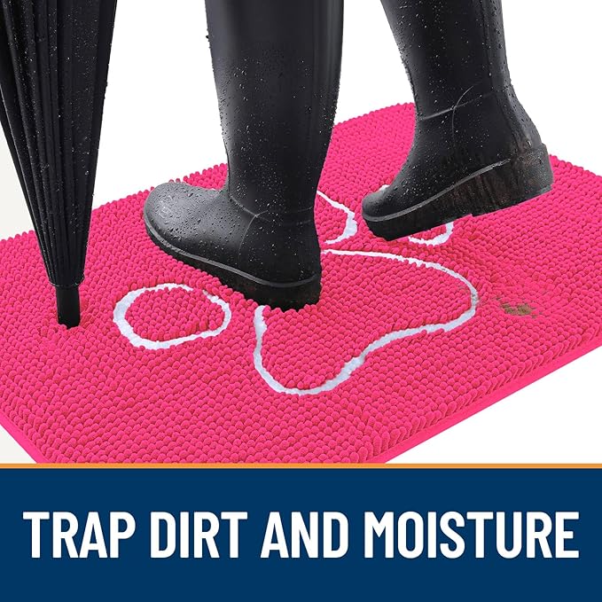 OLANLY Door Mat for Muddy Dog Paws 30x20, Ultra Absorbent Chenille Mud Doormat - Image 2