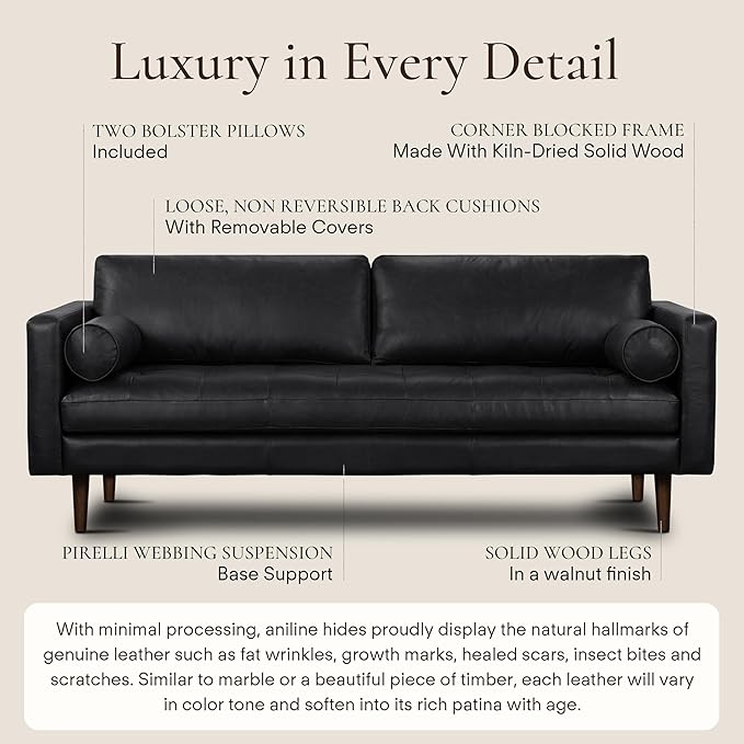 Poly & Bark Napa Leather Couch - Image 4