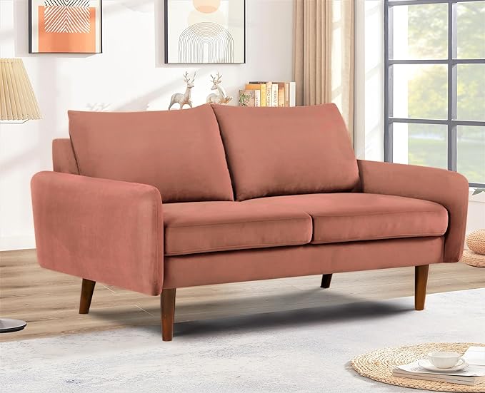 Container Furniture Direct Kent Velvet Loveseat Sofa - Image 7