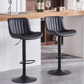 YOUNIKE Black Bar Stools Set of 2 Kitchen Counter Height Barstools Upholstered by YOUNIKE