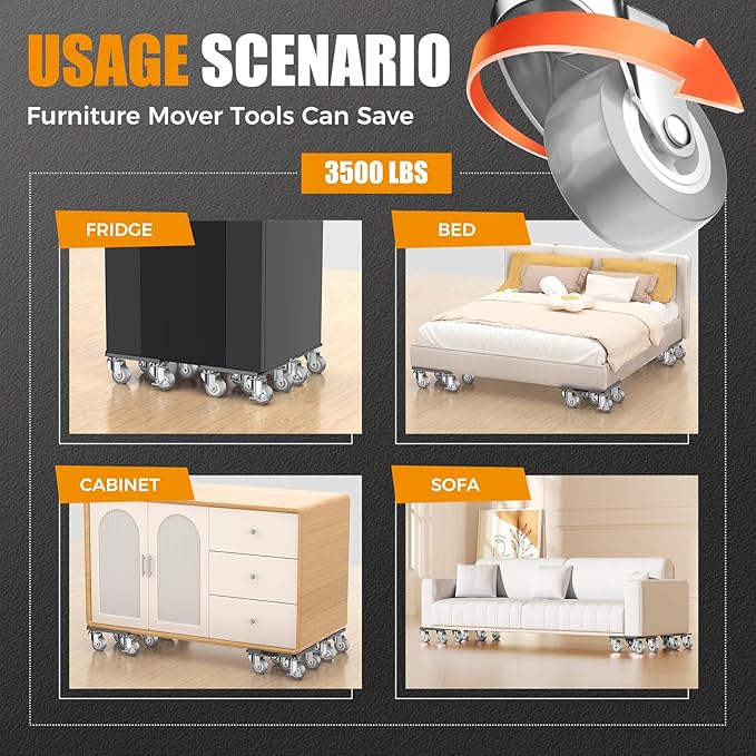 2000LBS Heavy Duty Furniture Dolly & Mover - Image 7