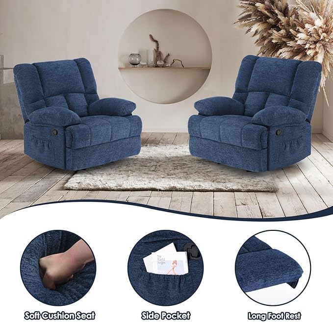 Oversized Rocker Recliner Chair, Wide Rocker Chair - Image 5