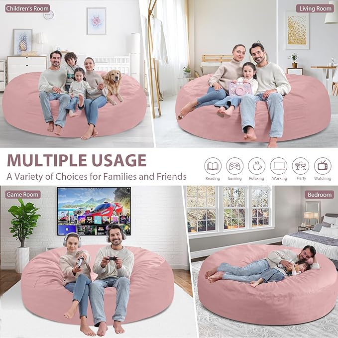 7FT Bean Bag Chair, Large Bean Bag Chairs - Image 5