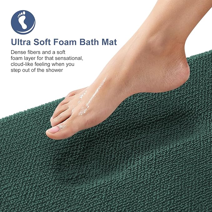 OLANLY Thick Memory Foam Bath Mat Rug 24x16, Extra Soft Absorbent Bathroom Rug - Image 2