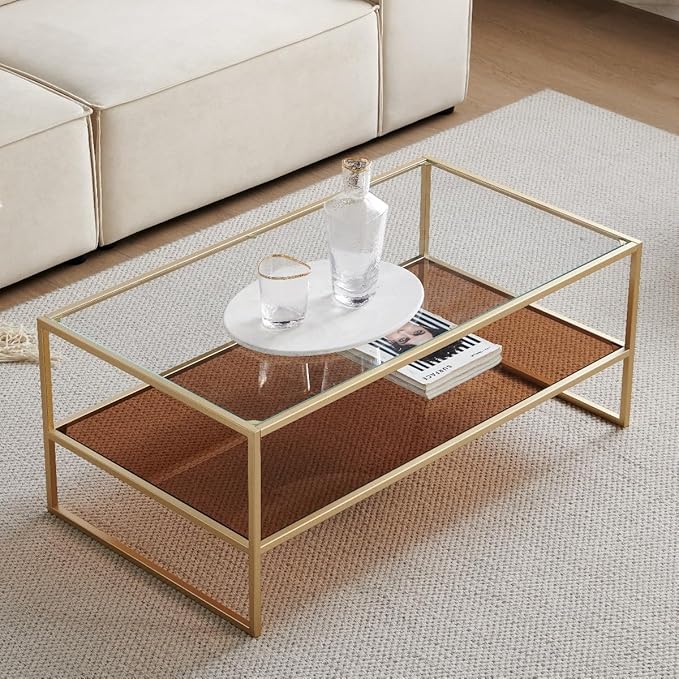 Shrine Glass Coffee Table, Dual-Layer Glass Coffee Table - Image 3