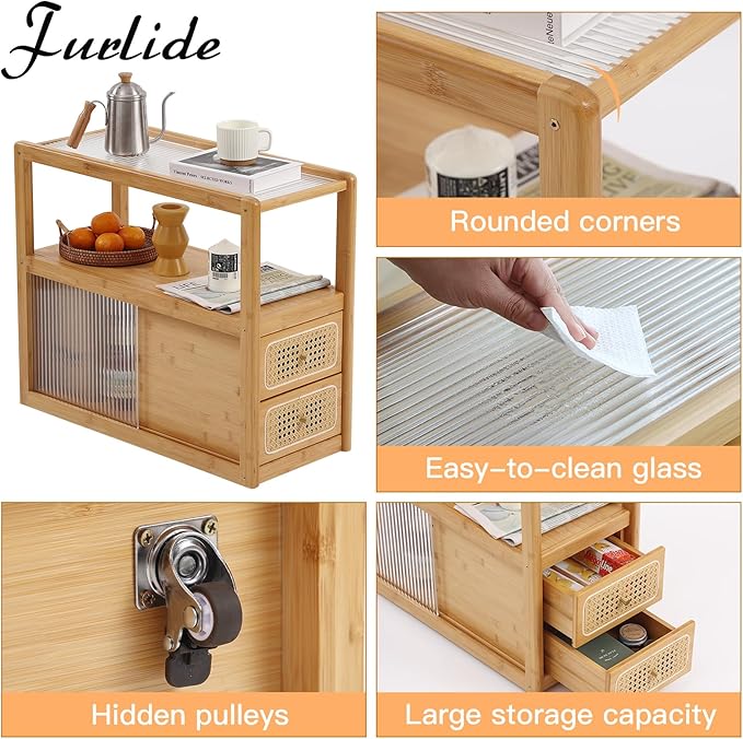 Rattan Nightstand Side Table - Image 5