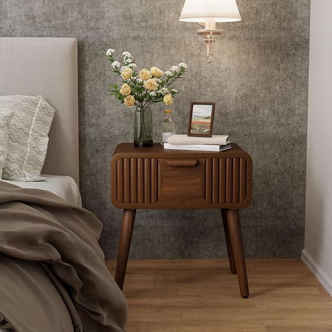 COSIEST Mid Century Modern Nightstands Set of 2, MCM Vintage Bedside Tables - Image 6