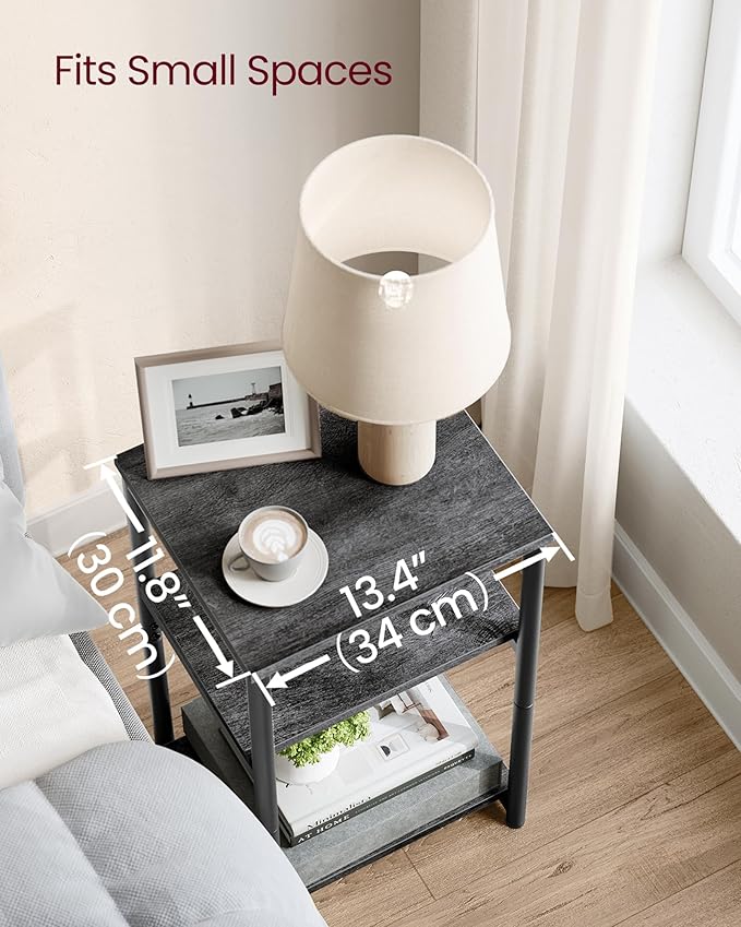 VASAGLE Side Table, Small End Table, Tall Nightstand - Image 5