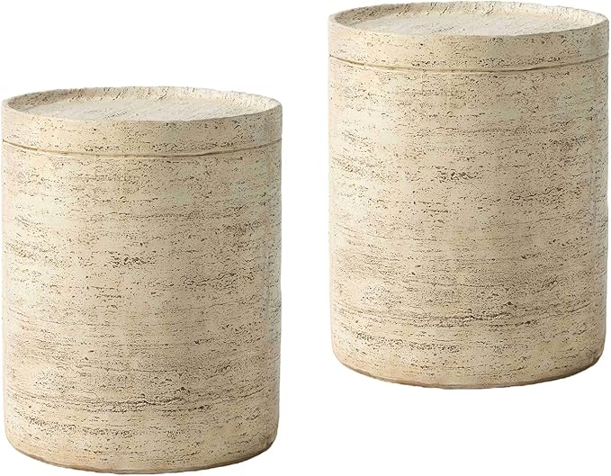COSIEST 2 Pieces Outdoor Side Table, Lightweight Accent Table by COSIEST