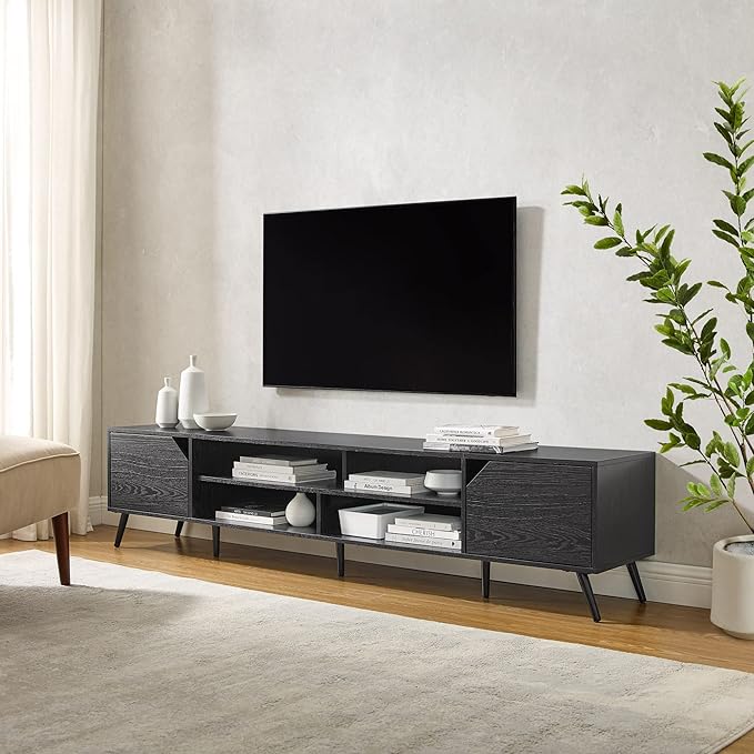 Walker Edison Nora Modern Minimal Open-Shelf TV Stand - Image 2