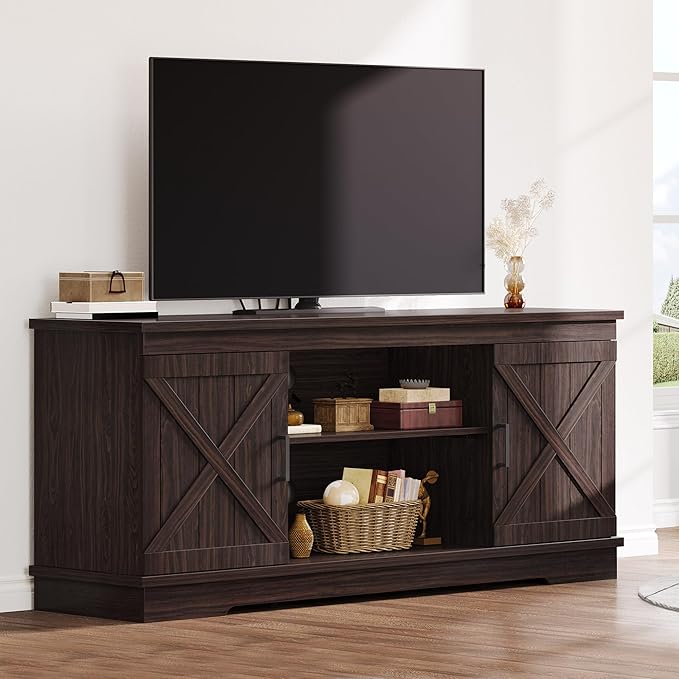 DWVO Farmhouse TV Stands for Living Room, Entertainment Center by DWVO