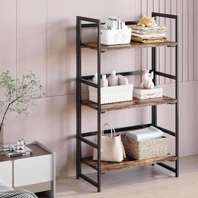 BHG Vintage Multifunctional Folding Bookshelf, No-Assembly Plant Stand Storage - Image 4