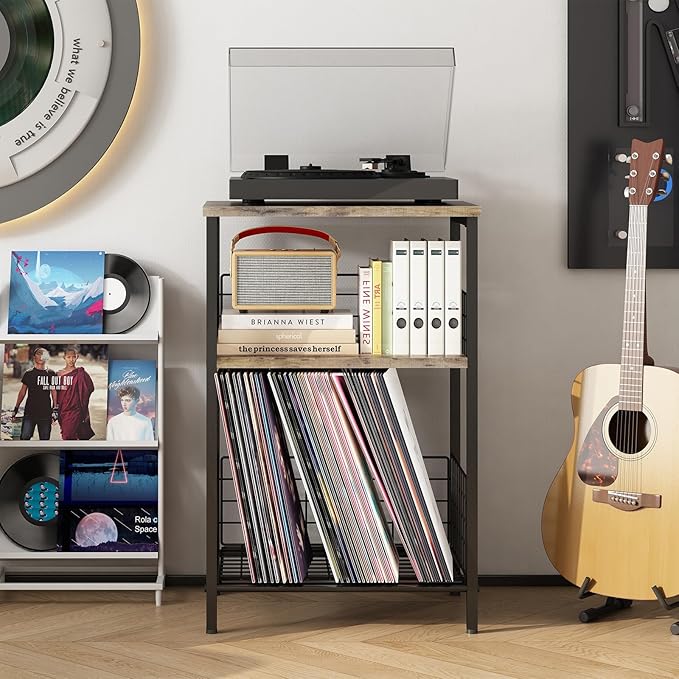 X-cosrack Side Table, Small End Table Record Player Stand - Image 8