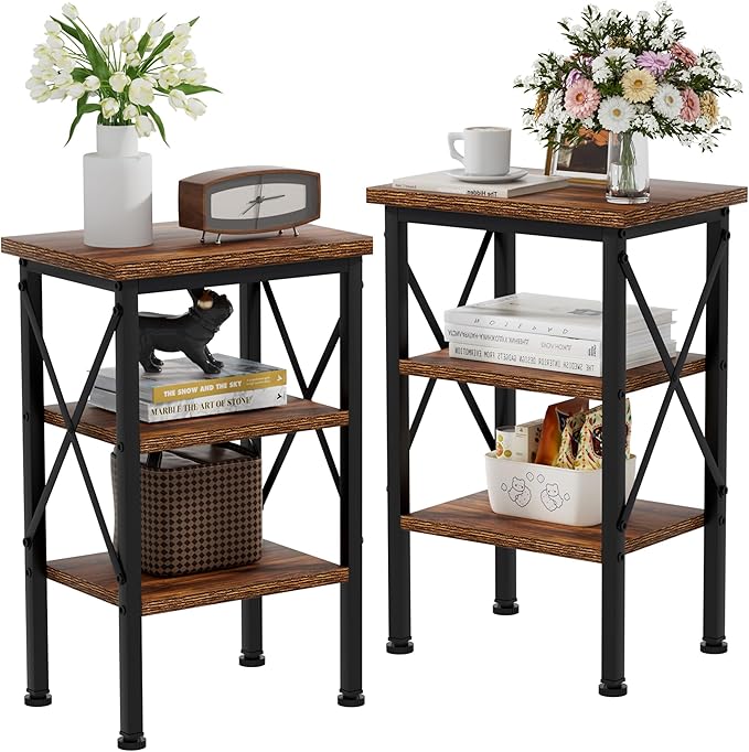 VECELO Modern Nightstands X-Design Side End Table Night Stand by VECELO
