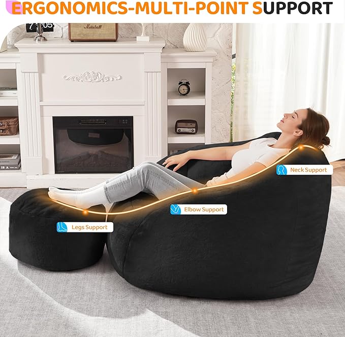 HABUTWAY Bean Bag Chair, Giant Bean Bag Chairs - Image 3