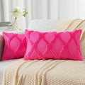 decorUhome Throw Pillow Covers 12x20 Inch Set of 2, Soft Plush Faux Fur Wool by decorUhome