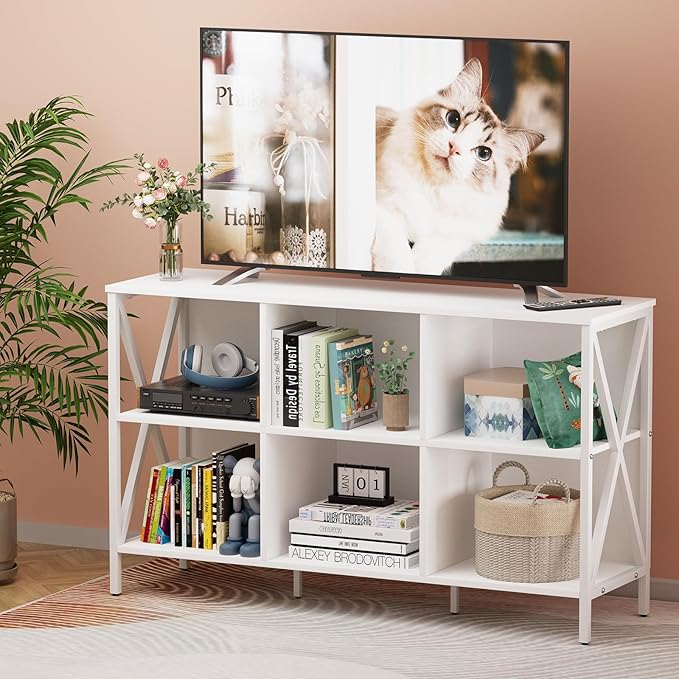 Horizontal Bookshelf Bookcase, 6 Cube Storage Organizer - Image 5