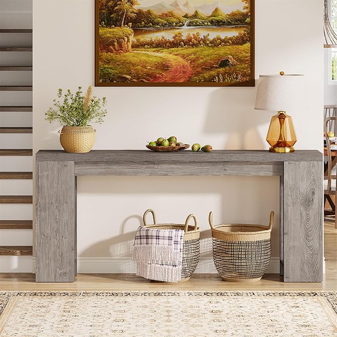 Tribesigns 70.9-Inch Extra Long Console Table, Farmhouse Wood Sofa Table Behind - Image 5
