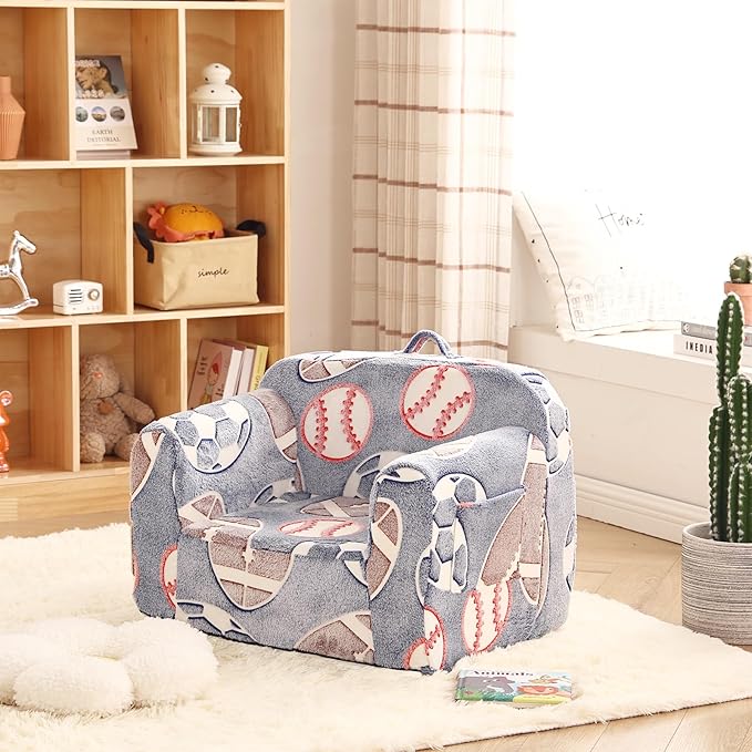 Toddler Chair Plush Kids Couch, Comfy Kids Sofa Toddler Lounger Chair - Image 9