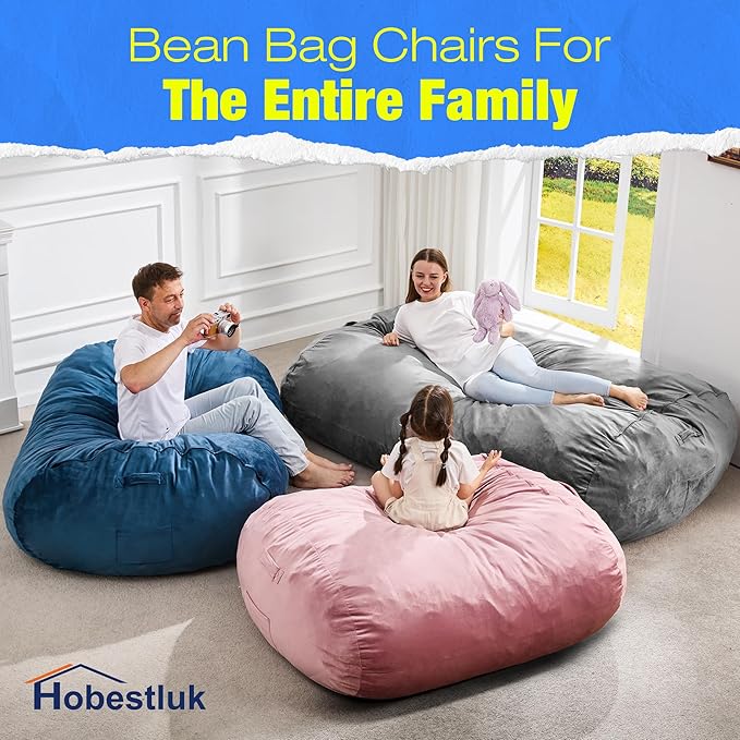Hobestluk 4FT Bean Bag Chair Large Beanbag - Image 8