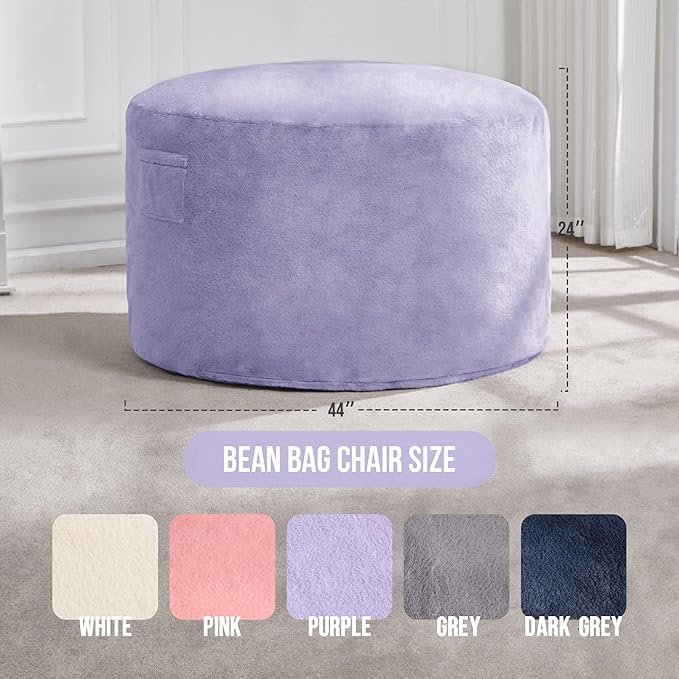Hobestluk 4ft Bean Bag Chairs for Adults Large Beanbag Chair - Image 2