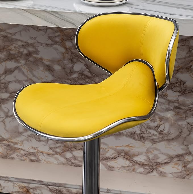 Roundhill Furniture Masaccio Velvet Upholstered Adjustable Swivel Barstool - Image 9