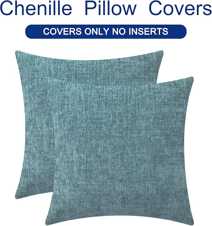 CaliTime Throw Pillow Covers Decorative 20 X 20 Inches Pack of 2 Cozy Chenille - Image 6