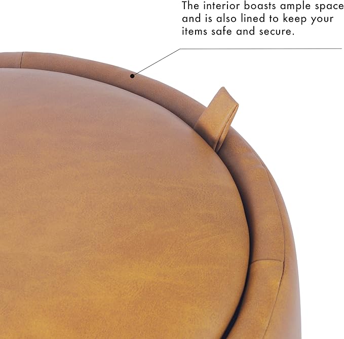 HomePop Storage Round Ottoman - Image 4