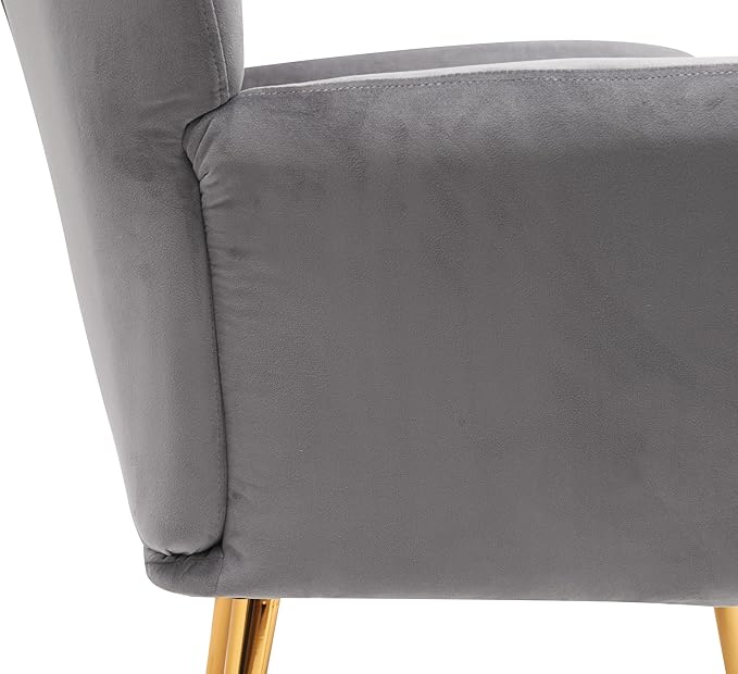 Container Furniture Direct Modern Chic Mid-Century Velvet Accent Armchair - Image 7