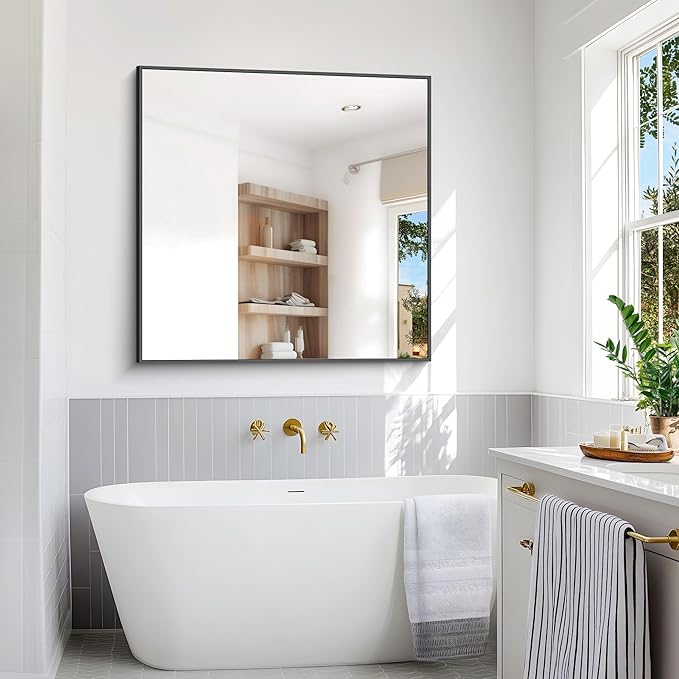 BONEWEI Bathroom Mirror, 48x48 inch Large Wall Mirror - Image 2