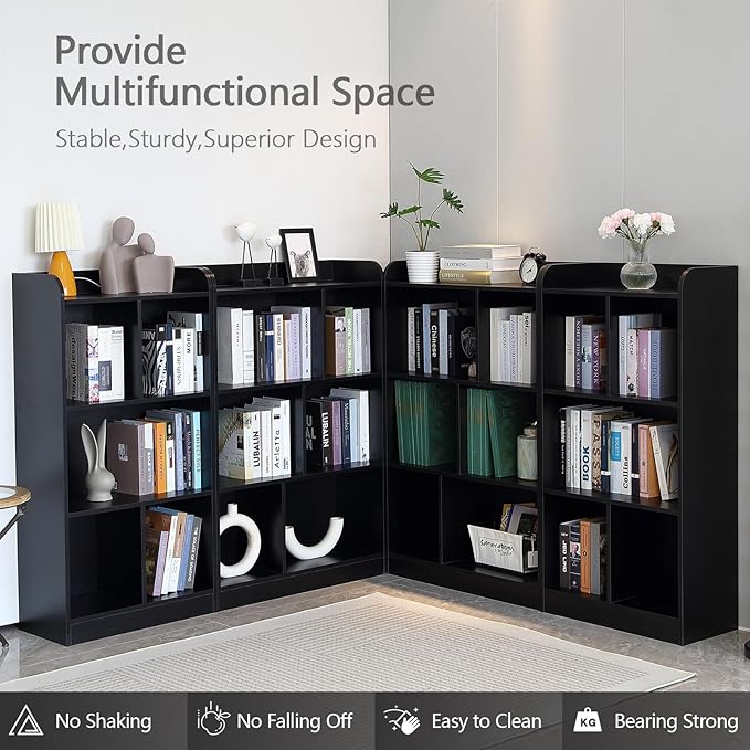 Book Shelf with Back Panel Stability 6 Cube Bookcase Multifunctional Cube - Image 8
