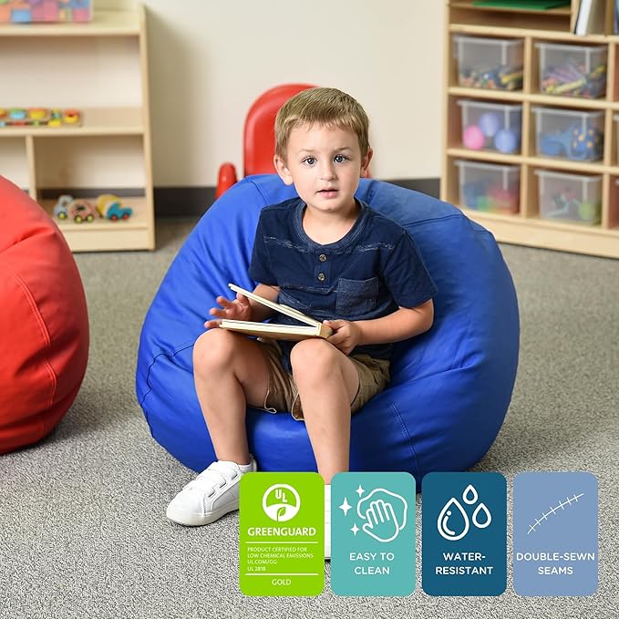Children's Factory 26" Round Bean Bag, Bean Bag Chair - Image 3