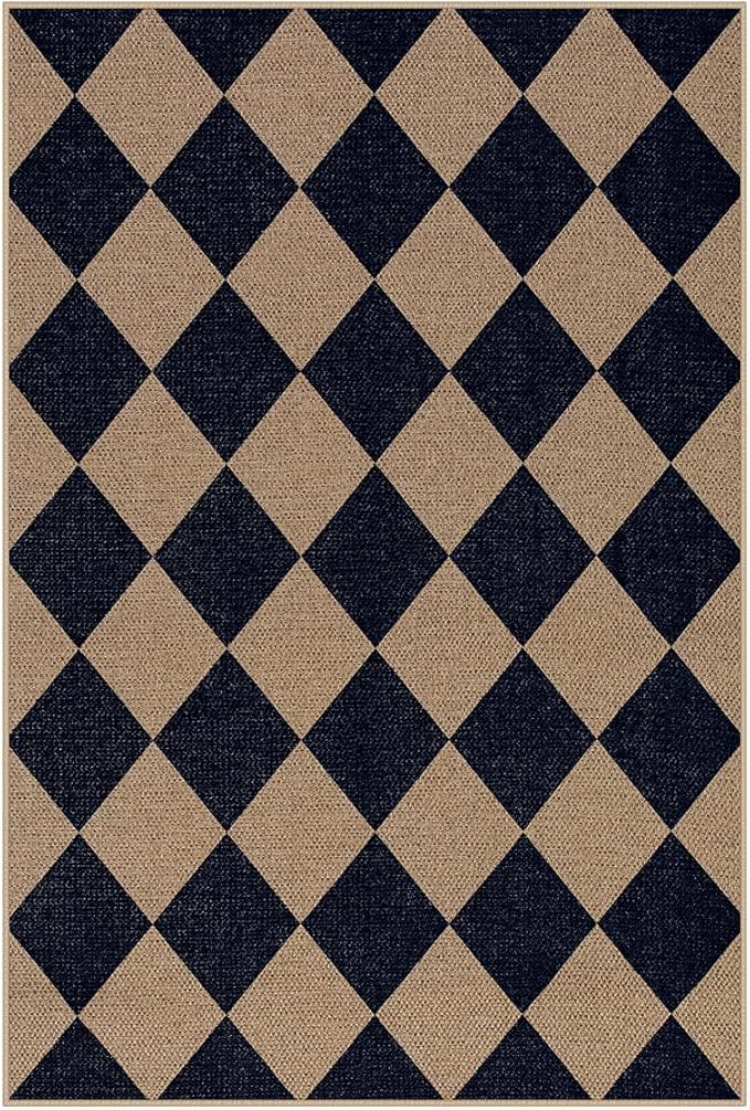 Lahome Checkered Easy Jute Kitchen Rug, 2x3 Indoor Door Mat Small Neutral Area - Image 7