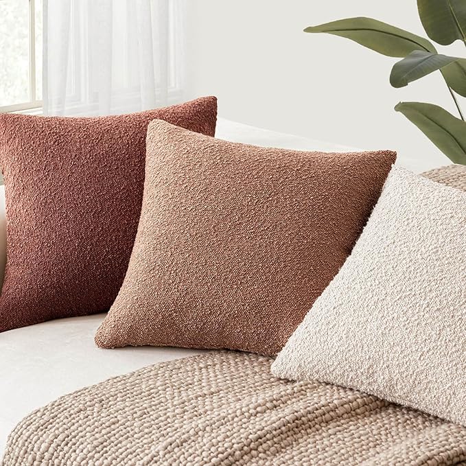Foindtower Set of 2, Decorative Textured Boucle Throw Pillow Covers Accent - Image 6