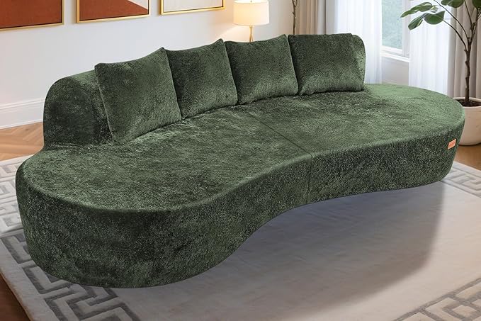 Homguava 104'' Modular Sectional Sofa, Curved Modern Sofa - Image 3