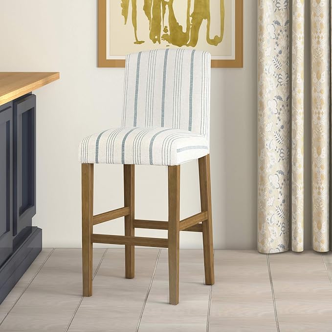 HomePop Parsons Classic Upholstered High Back Curved Top Barstool - Image 2