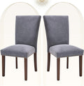 COLAMY Upholstered Parsons Dining Chairs Set of 2, Fabric Dining Room Kitchen by COLAMYINC