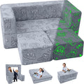 MeMoreCool Kids Sofa Couch, Glow in Dark Toddler Chair Fold Out, Modular Play by MeMoreCool