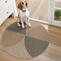 Lahome Modern Rainbow Round Rug 3ft, Circle Indoor Outdoor Rugs by Lahome