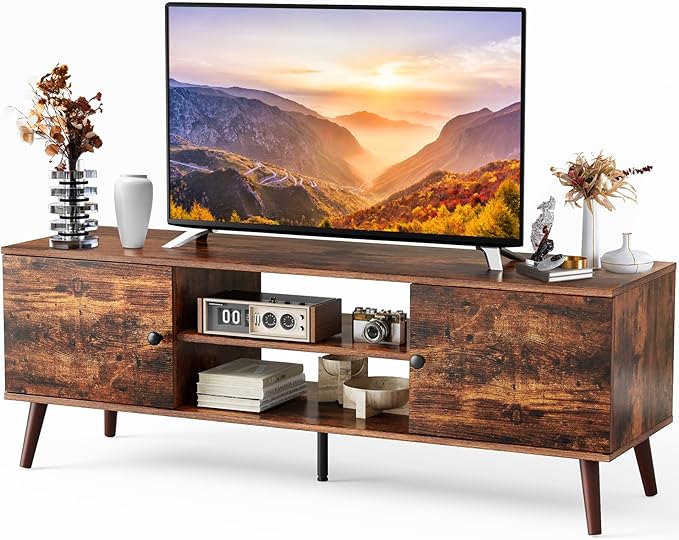 Sweetcrispy TV Stand for 55 60 inch TV, Modern Mid Century Entertainment Center by Sweetcrispy