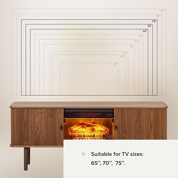 WERMO 71'' Electric Fireplace TV Stand - Image 7