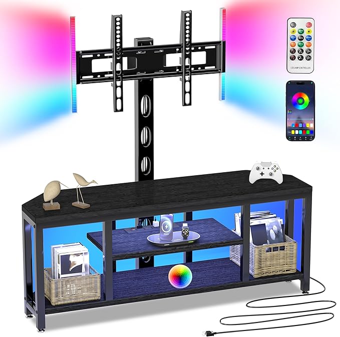 Corner TV Stand with Mount LED by EVAWOO